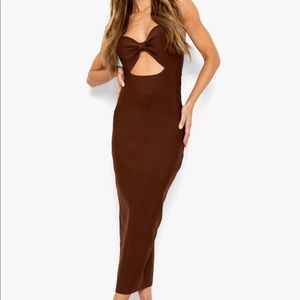 CUT OUT CUP DETAIL MIDAXI DRESS